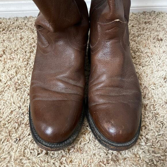 Justin Boots Mens 6.5 Womens 8 Brown Corona Classic Roper Western Cowboy Leather main image 5